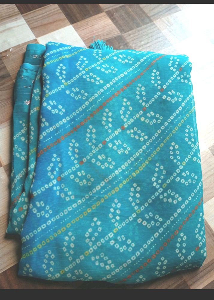 Bandhani Saree No Blouse New Condition