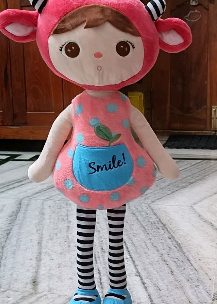 Metoo Plush Doll Angela Smile Pink 60cm