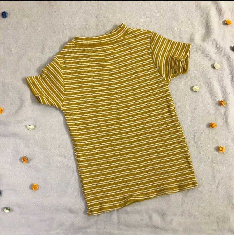 Mustard Ribeed Top