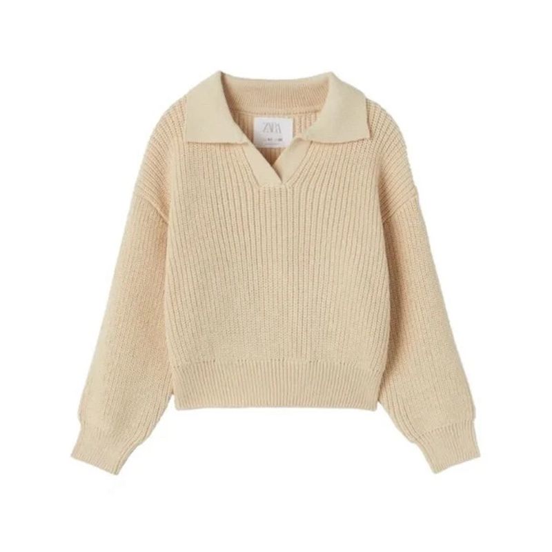 Beige Crop Sweater