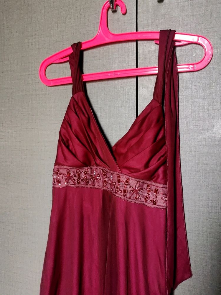 Fancy Halter Neck With Tie Dress