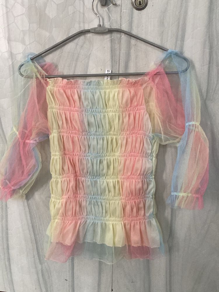 Stretchable Multicolour Top