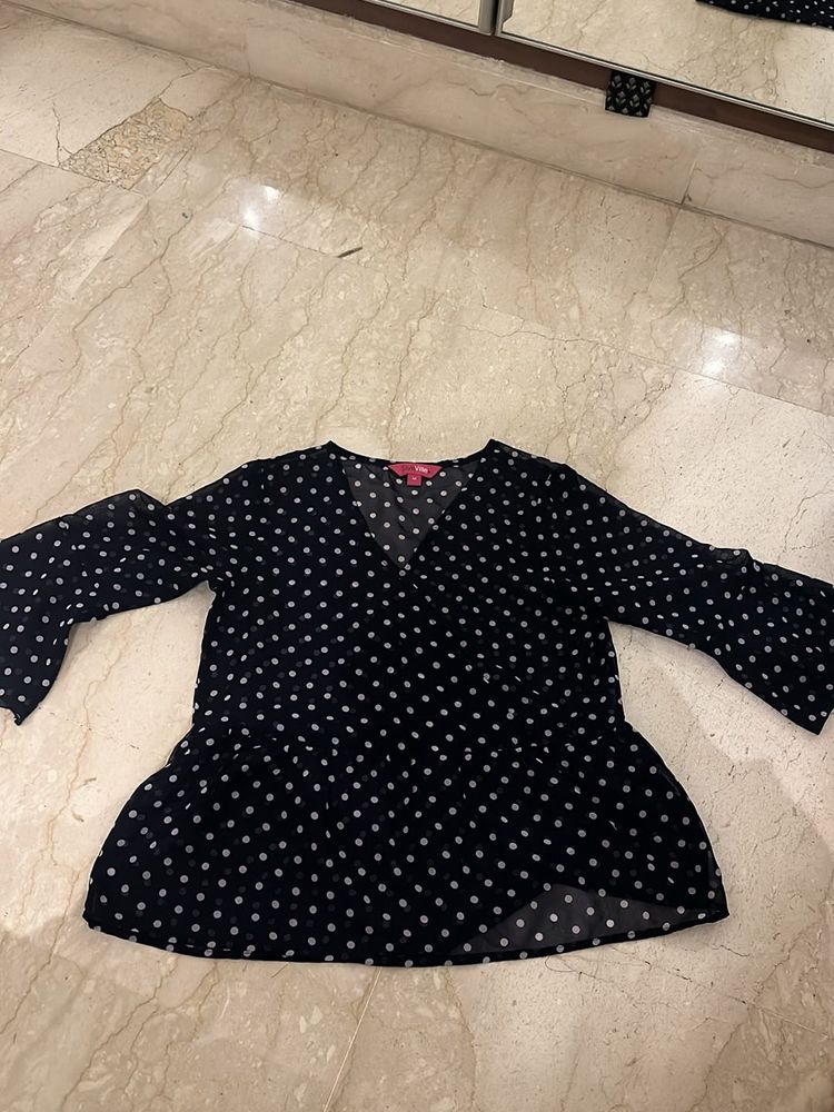 Polka Dot Navy Blue Top