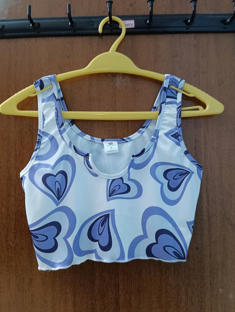 PRICE DROP!! Cute SSS Heart Printed Crop Top