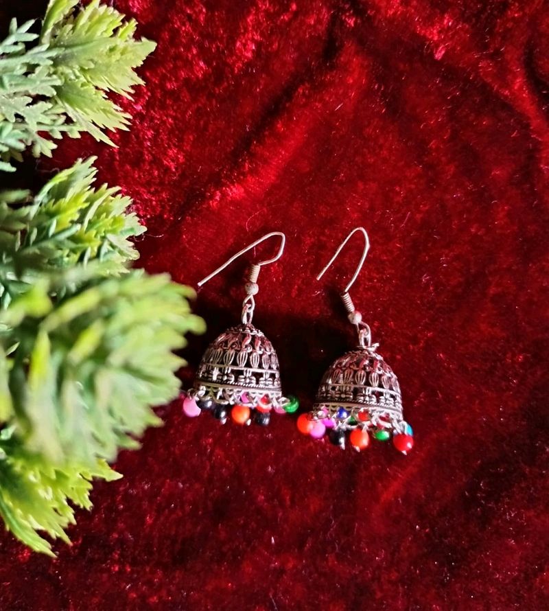 Oxidised Multicolored Jhumka