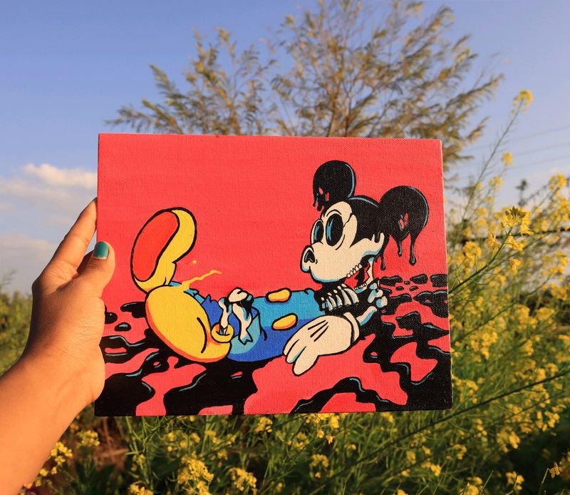 street art on canvas ( Mickey Mouse)