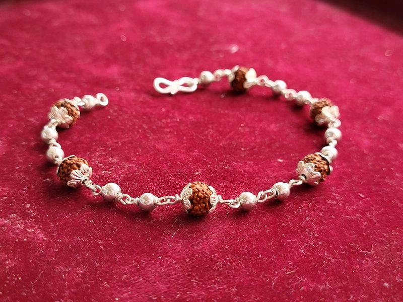 Silver Rudraksh Trendy Rakhi / Bracelet