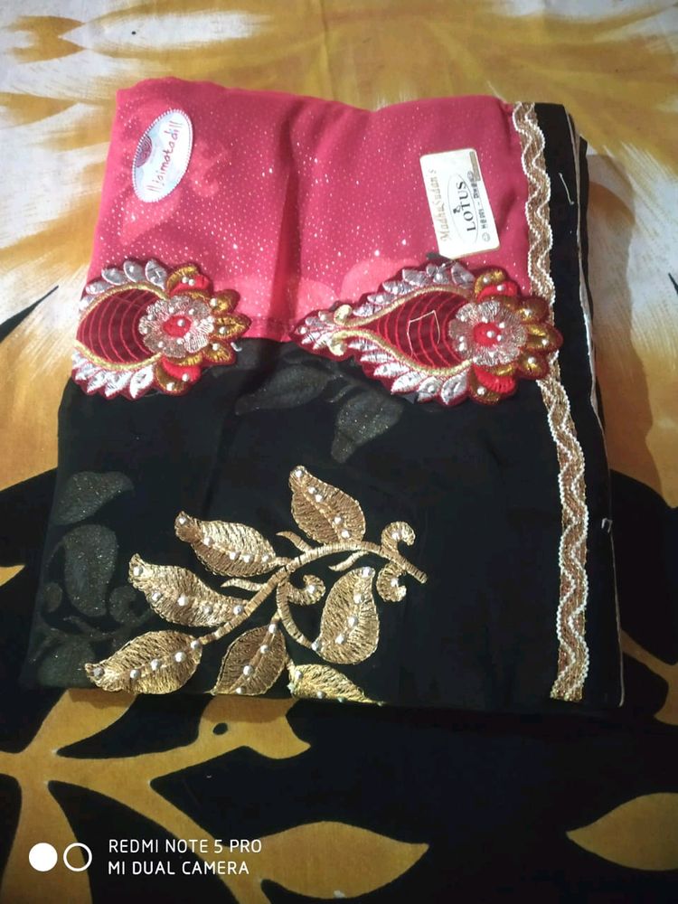 Women Embroidered Saree With Blouse