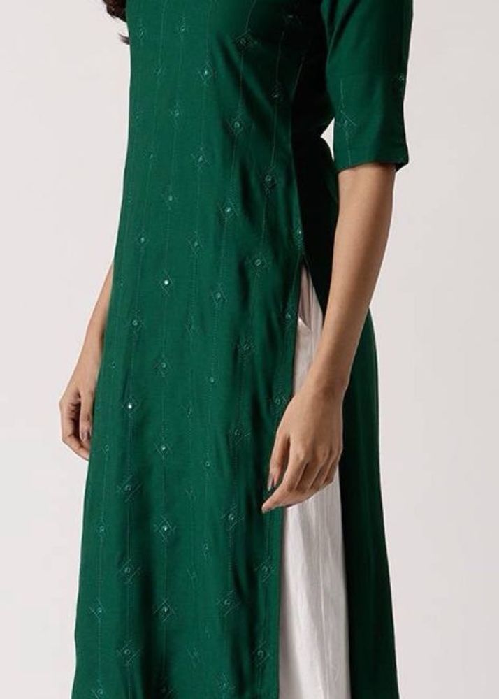 LIBAS L Size Brand new Green Mirror work Kurta