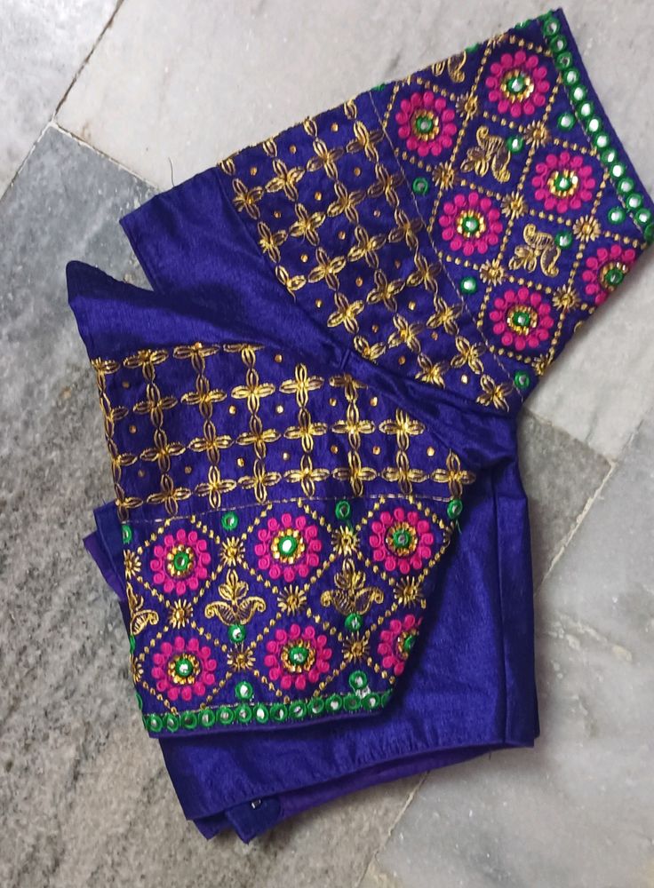 A Violet Colour Embroidered Readymade Blouse