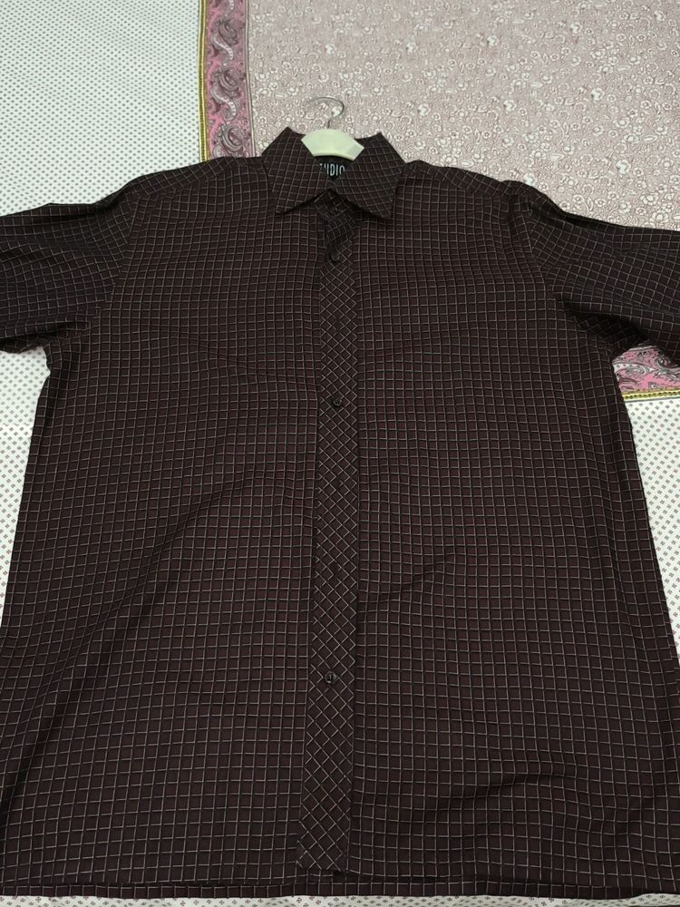 Dark Burgundy Checks Shirt