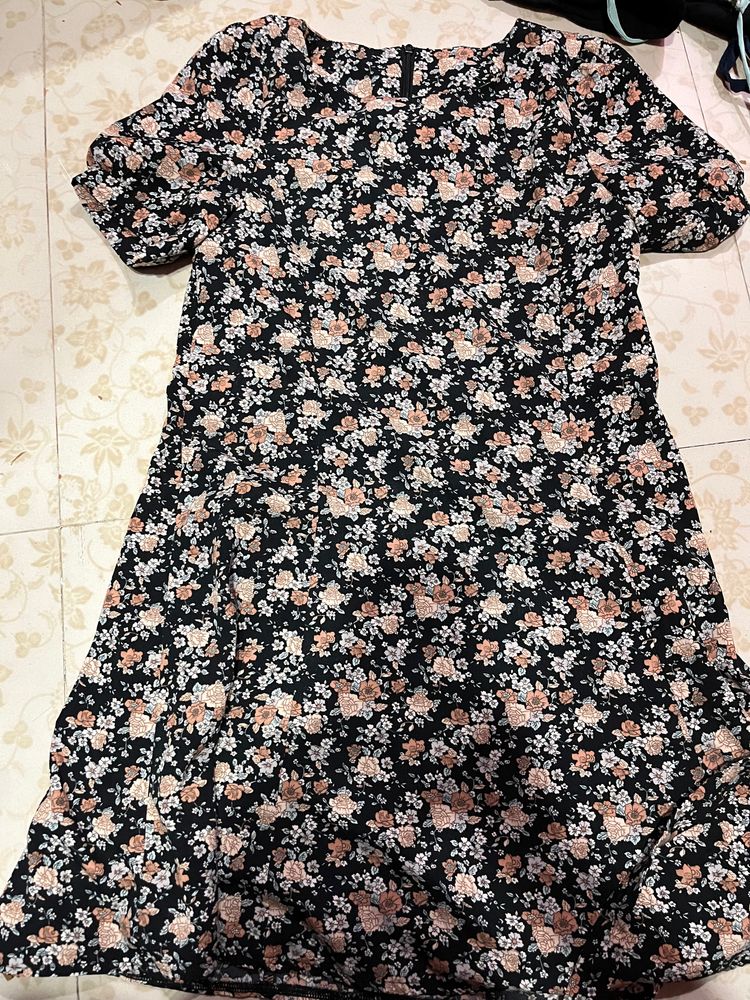 Beautiful Flower Print Frok