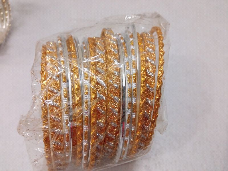 Silver Golden glitter Metal Bangles