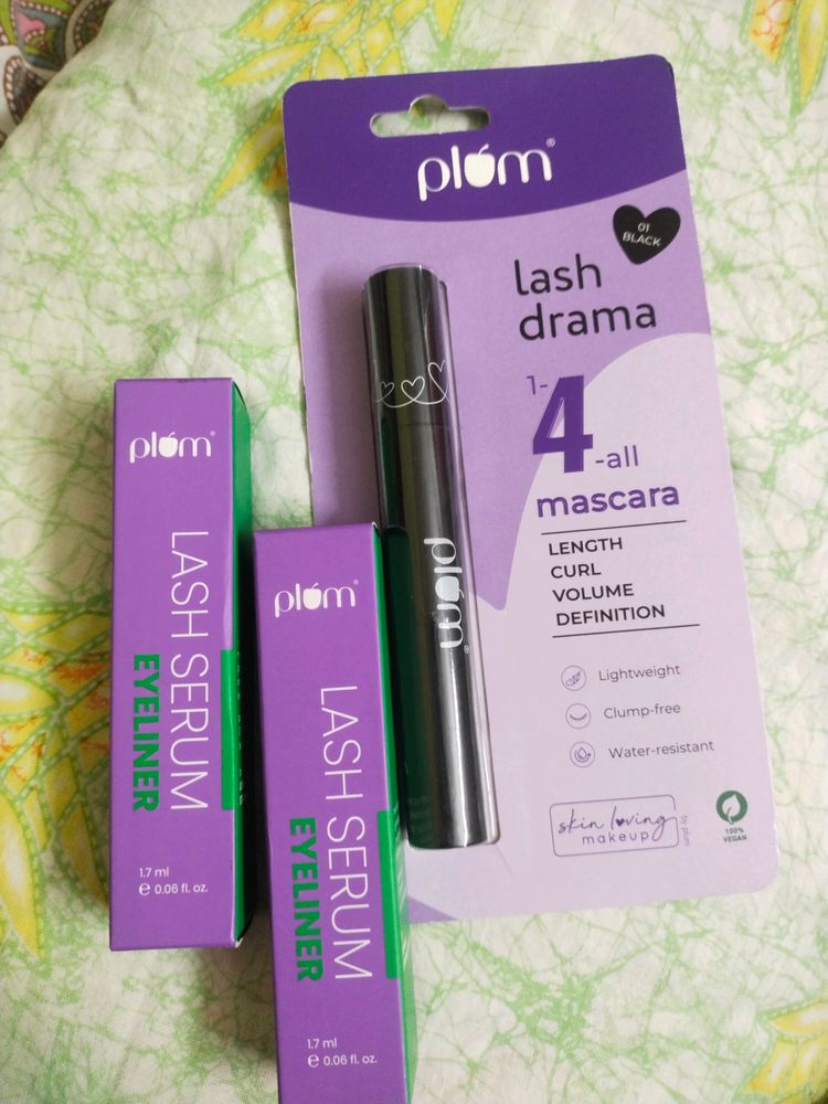 Plum 1 Maskara & 2 Eyeliner