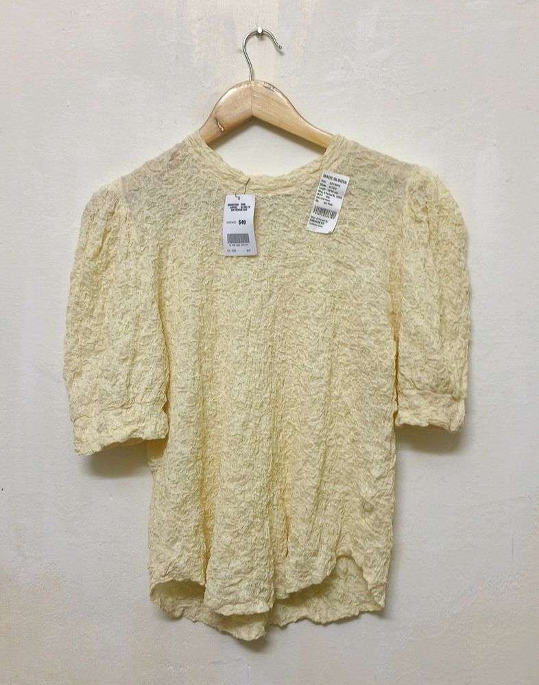 Trendy New Cream Ruffled Top For Women