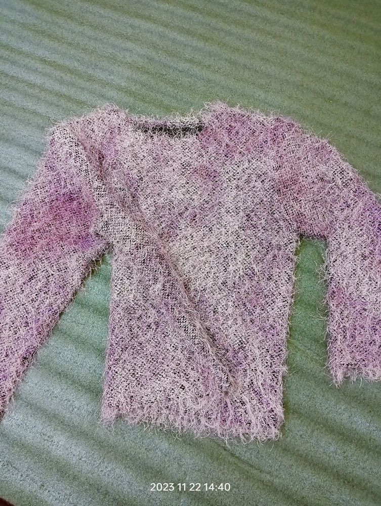 Korean Style Purple Sweater Top