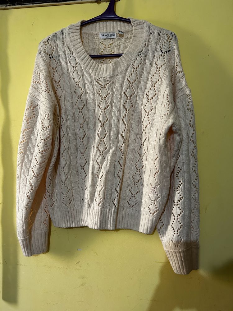 BRAVE SOUL knitted Pullover With Ribbed Hems SizeL