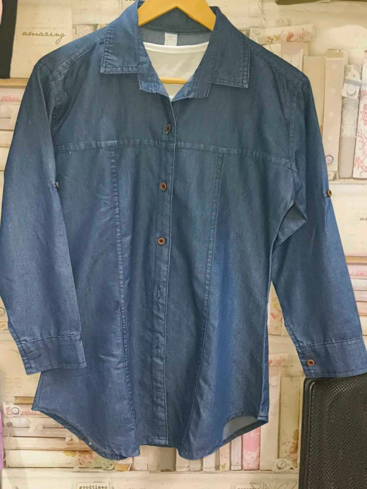 Denim Shirt with Top