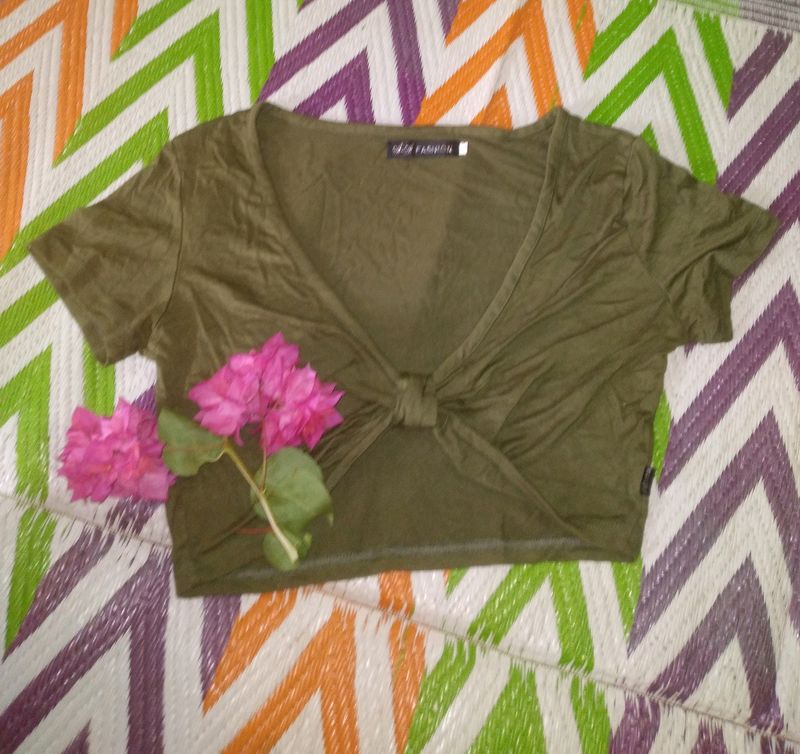 Olive Crop Top