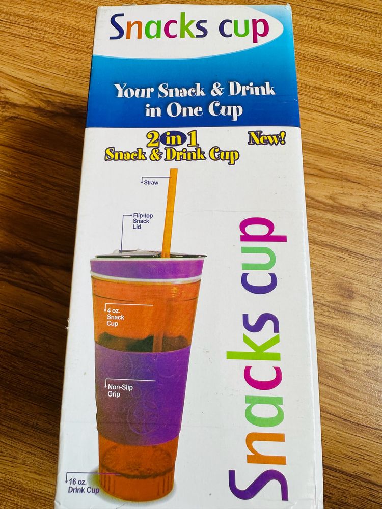 New 2 In 1 Snack And Liquid Cup