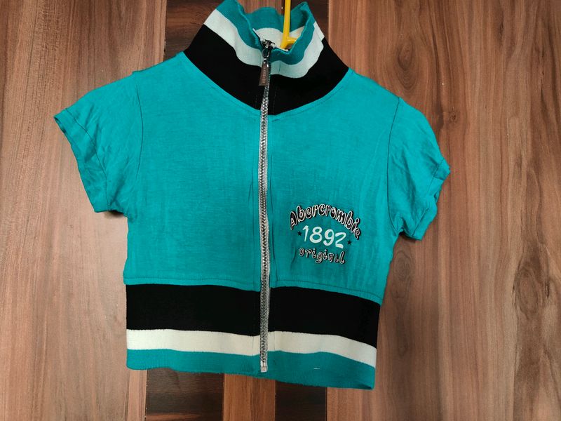 Sea Green Cropped Jacket (Women's)