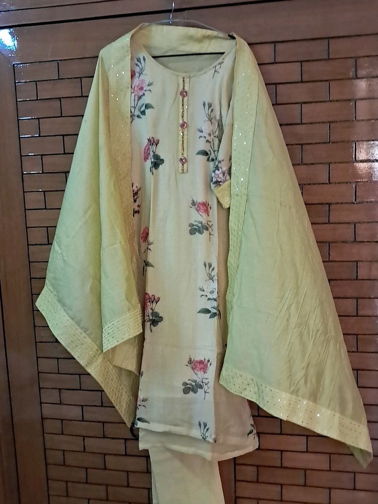 Pure Maslin  Kurta Set