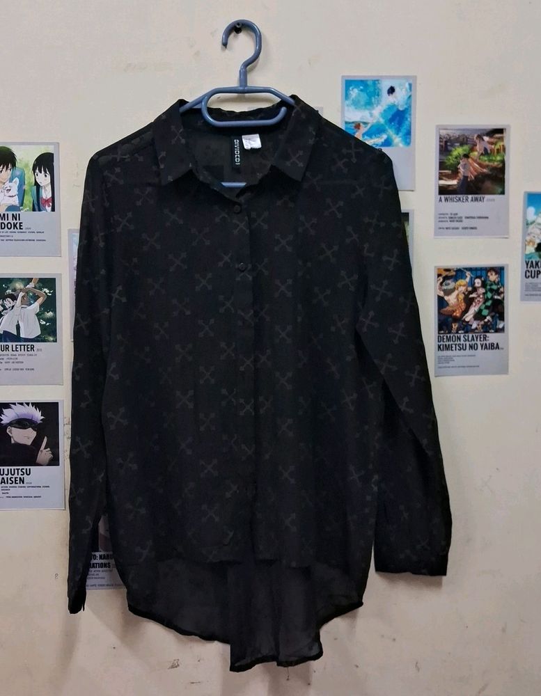 Black Mesh Shirt