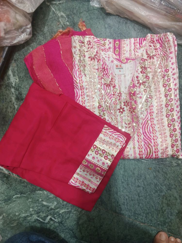 Pink Kurta With Beautiful Print