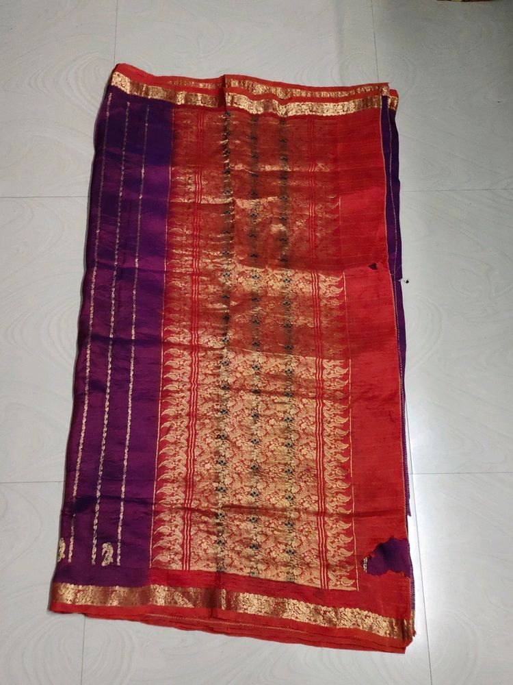 Pure Kanchi Pattu Saree 💜🧡