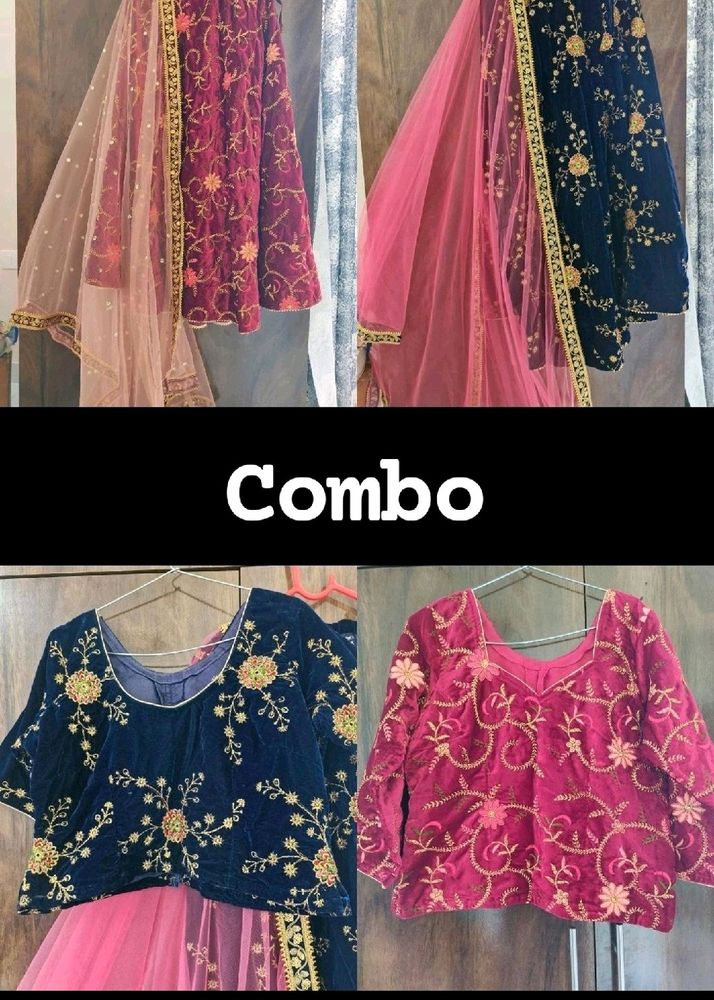 Combo Of Velvet Lehenga