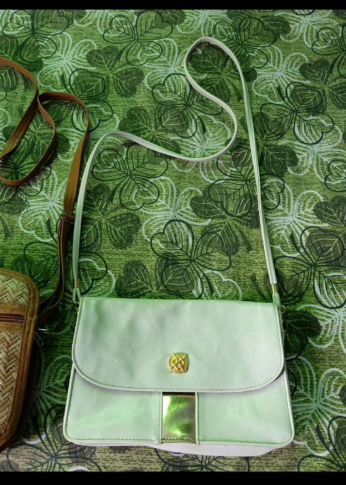 White Leather Sling Bag