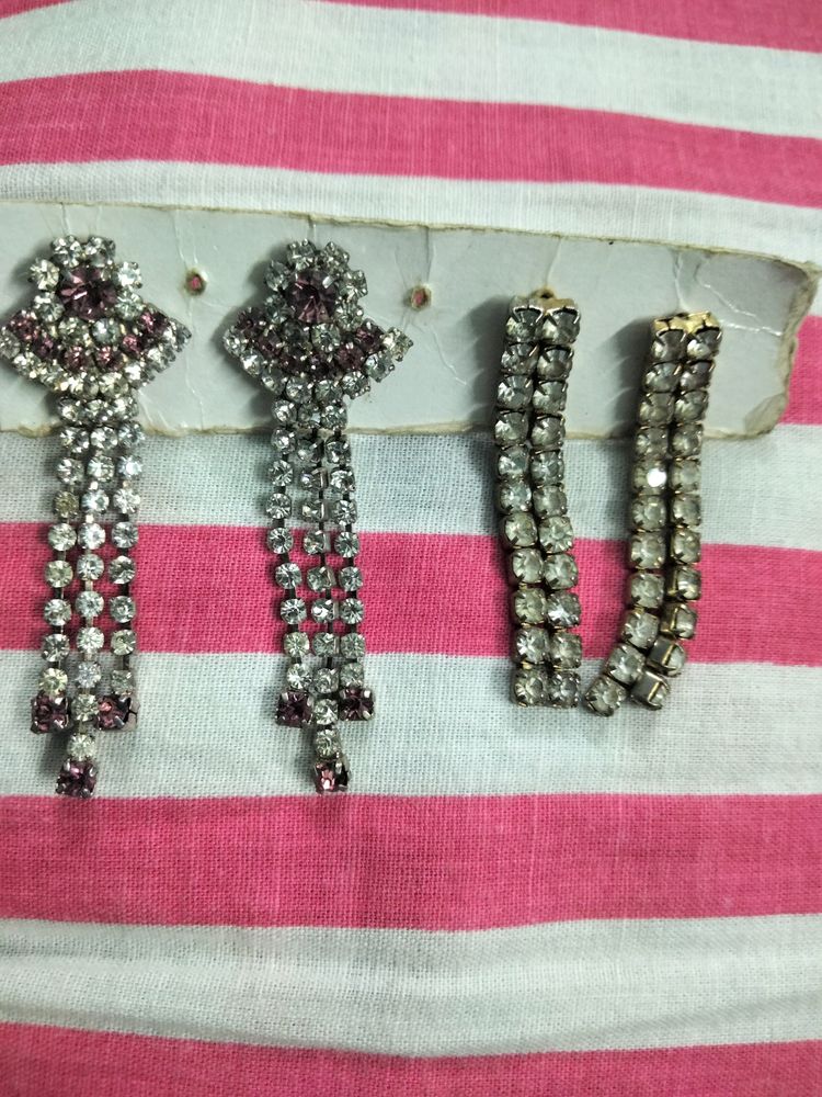 2 Long Stone Earrings