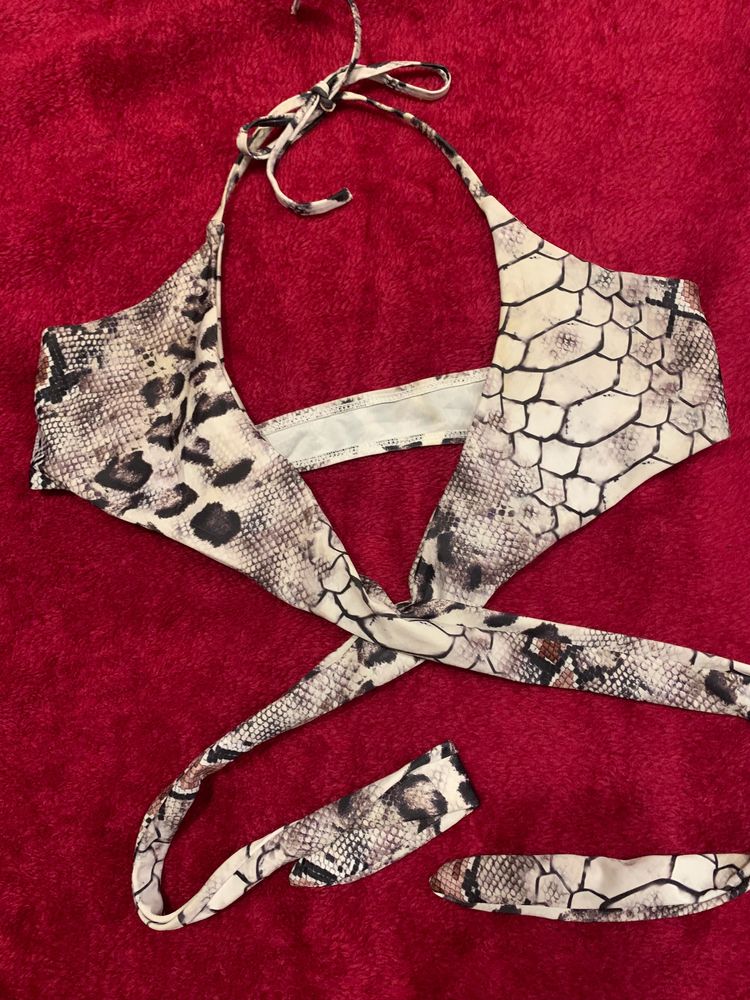 Padded Bikini Top Snake Pattern