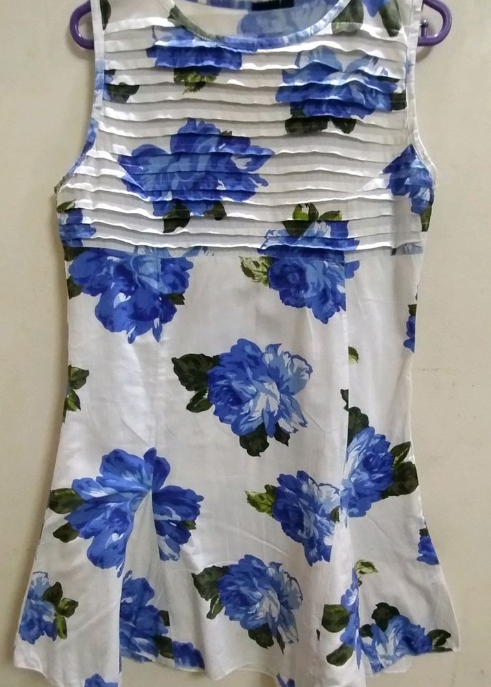 White and Blue Dress For girls