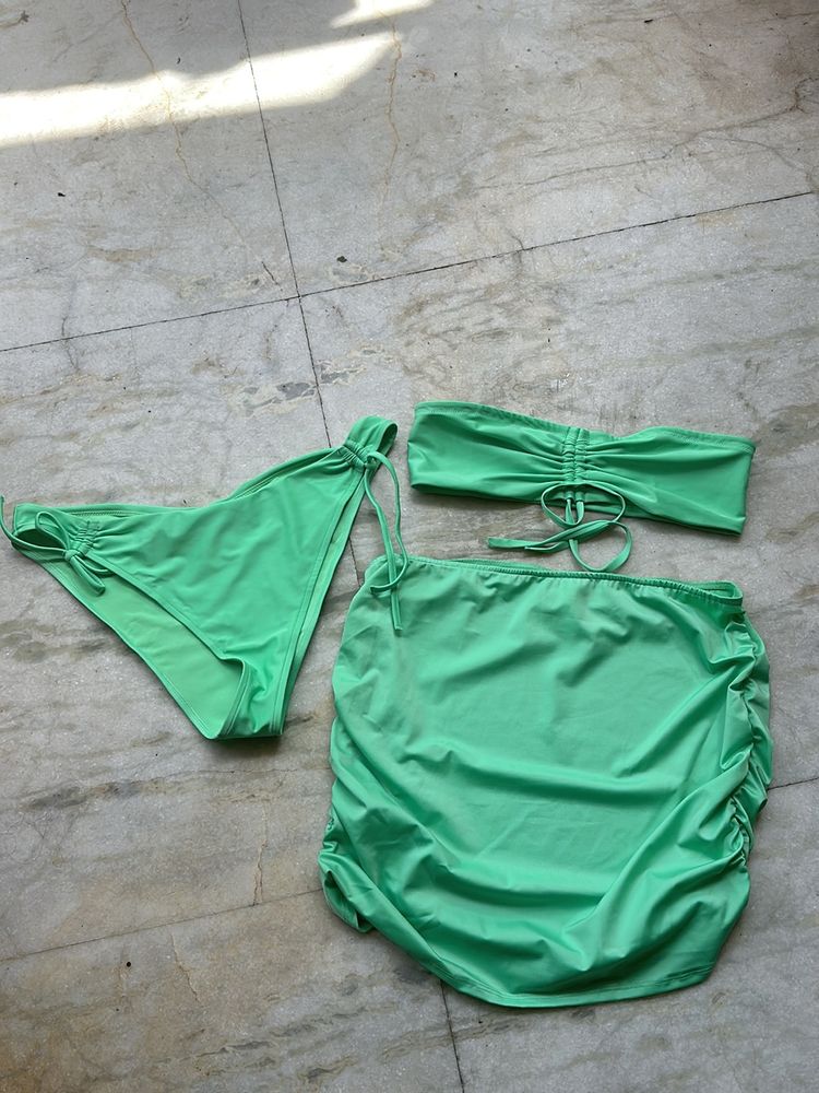 H&M Swimwear Skirt Top And Bottom Set