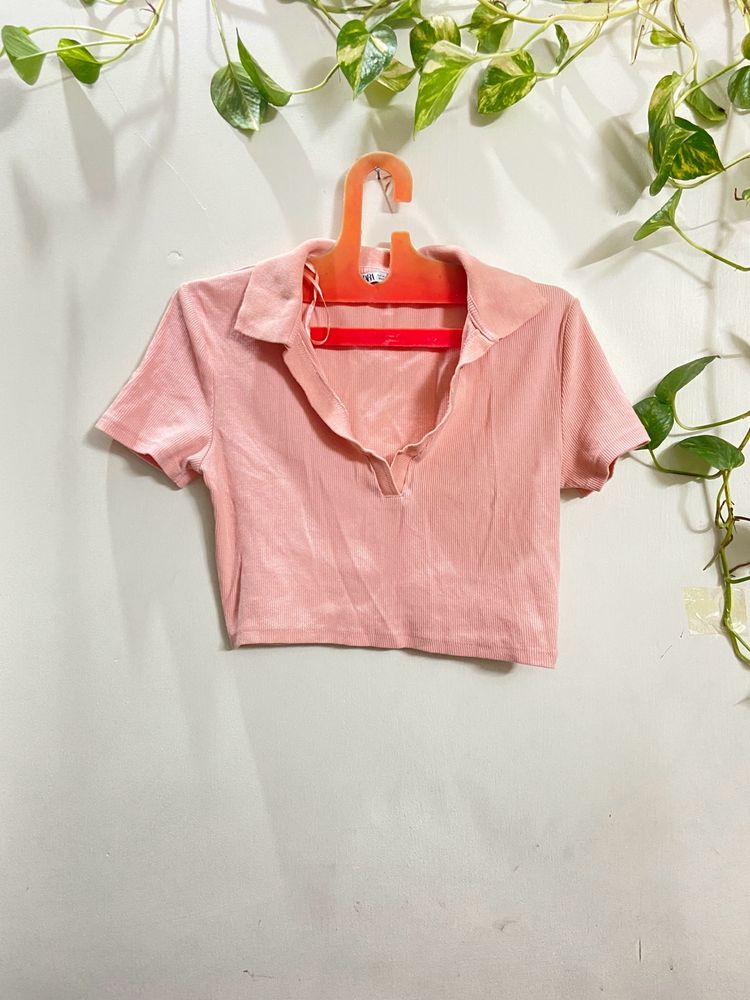 Pink Crop Tee (zara)