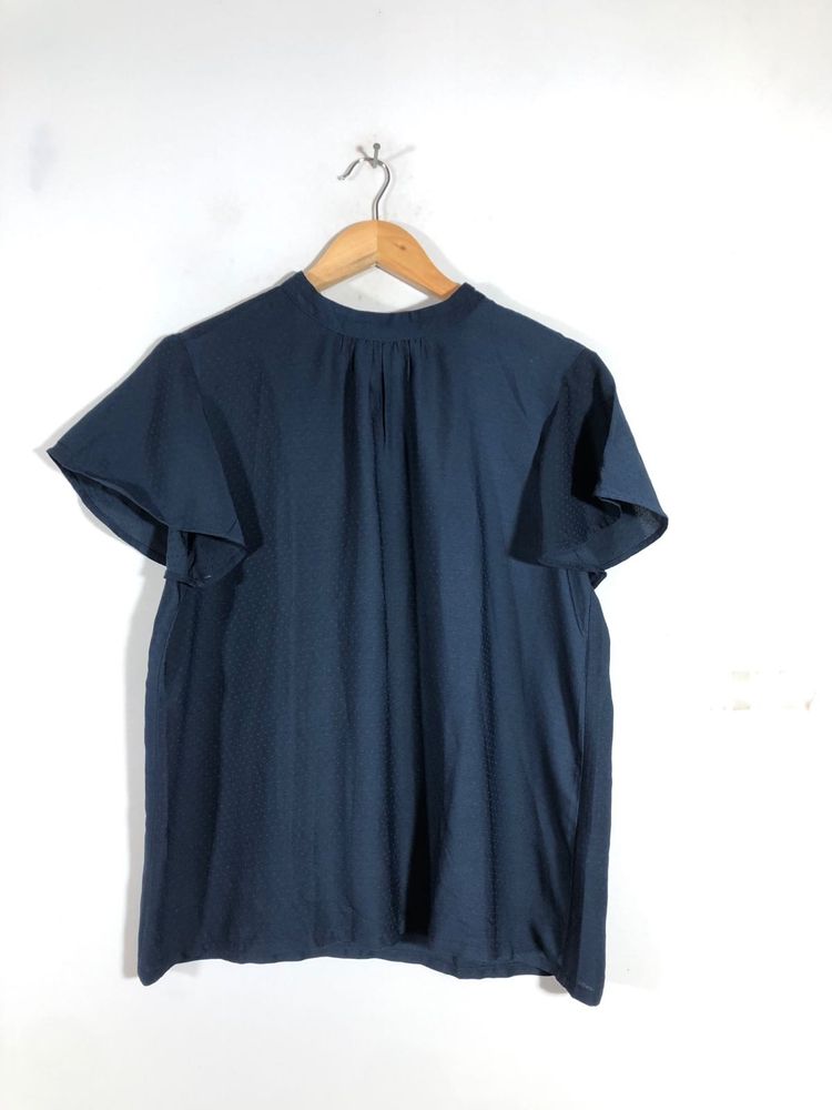 Navy Blue Printed A-Line Top(Women’s)