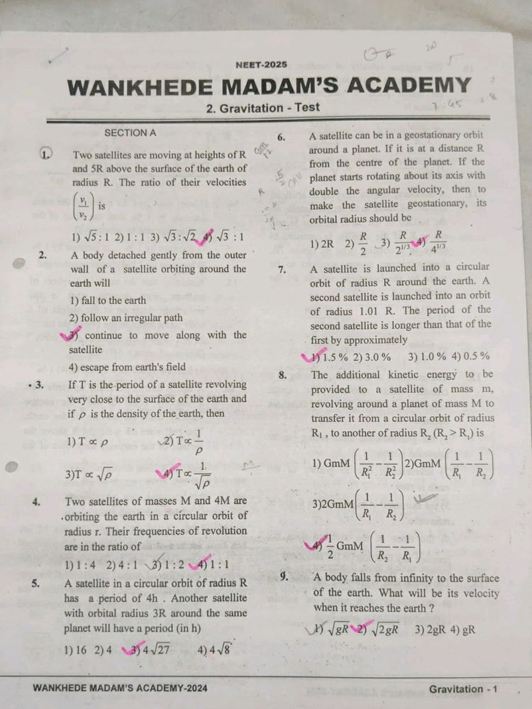 Chapter-wise Physics Worksheets for NEET