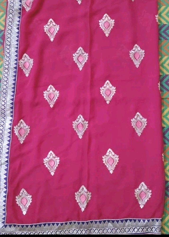 Heavy embroidery Work Saree