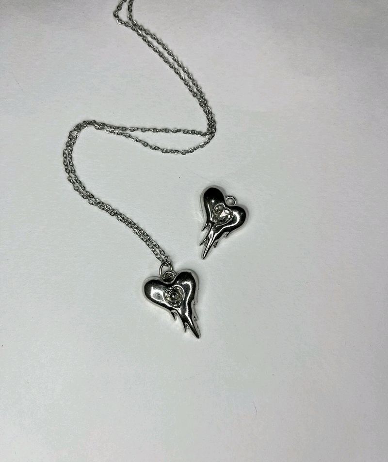 Y2k Melting Heart Necklace ⭐🎀💗