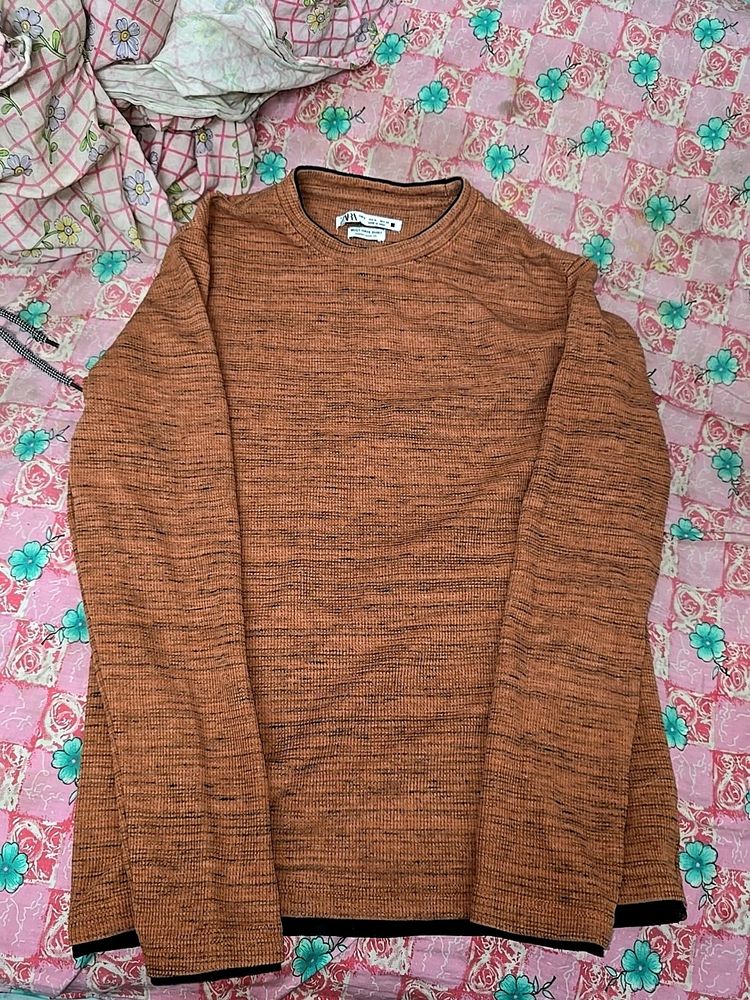 Zara Rust Colour Full Sleeve T-shirt