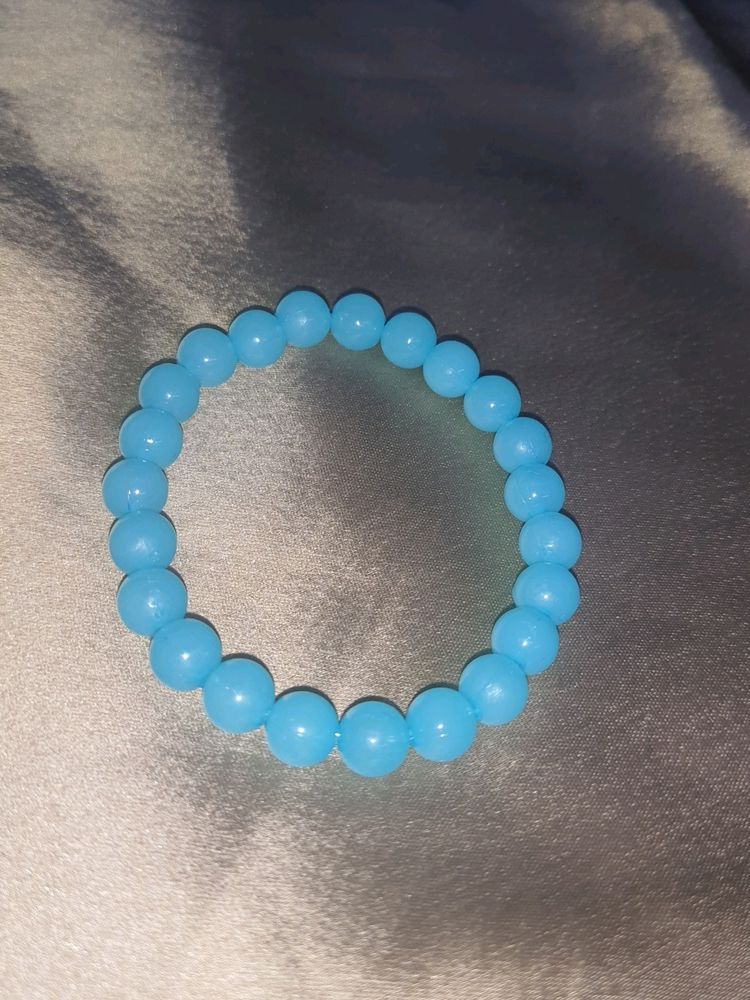 Plastic Blue Bead Bracelet