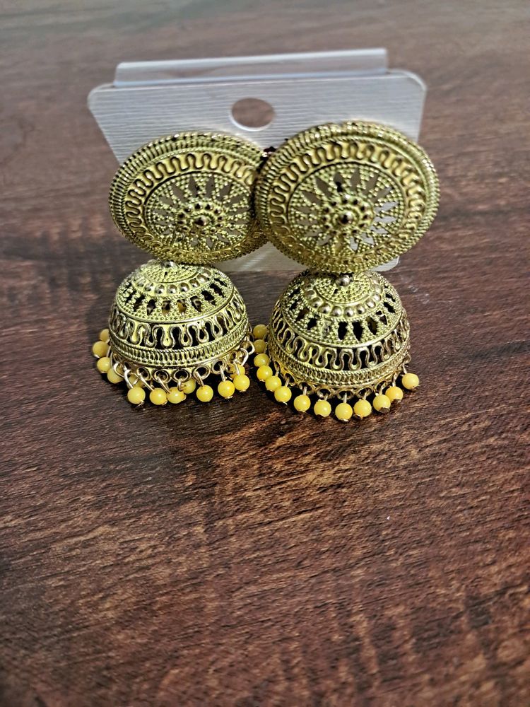 Yellow Ethinc Jhumka