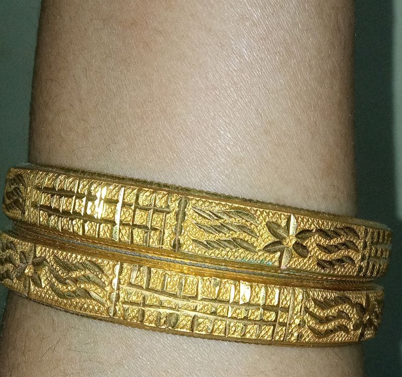 One Gram Gold Matt Finish Bangles