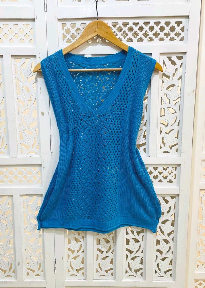 Pinterest Crochet Blue Vest Top