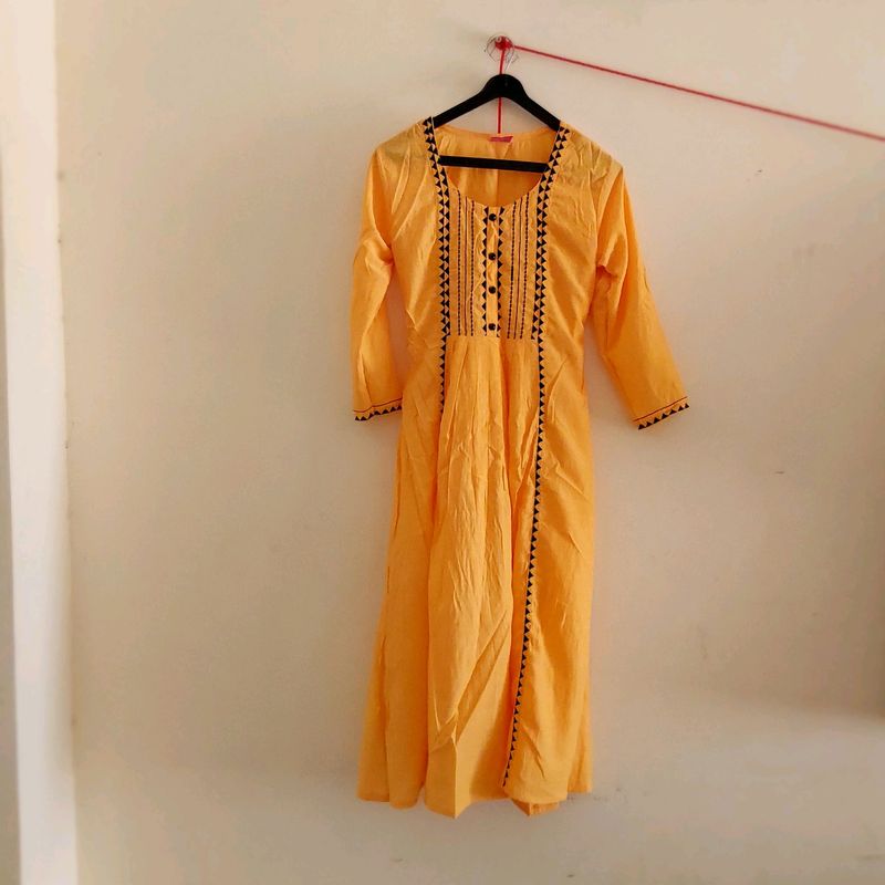 Yellow Long Kurti