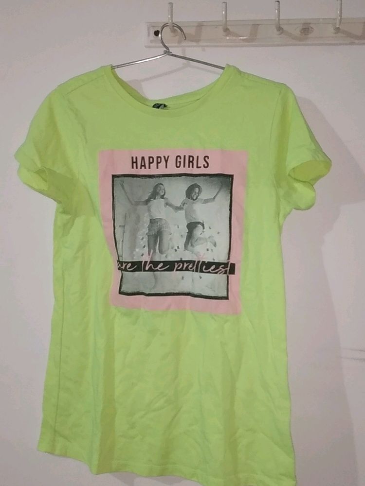 RIO Neon Yellow Tshirt for Girls/ Women