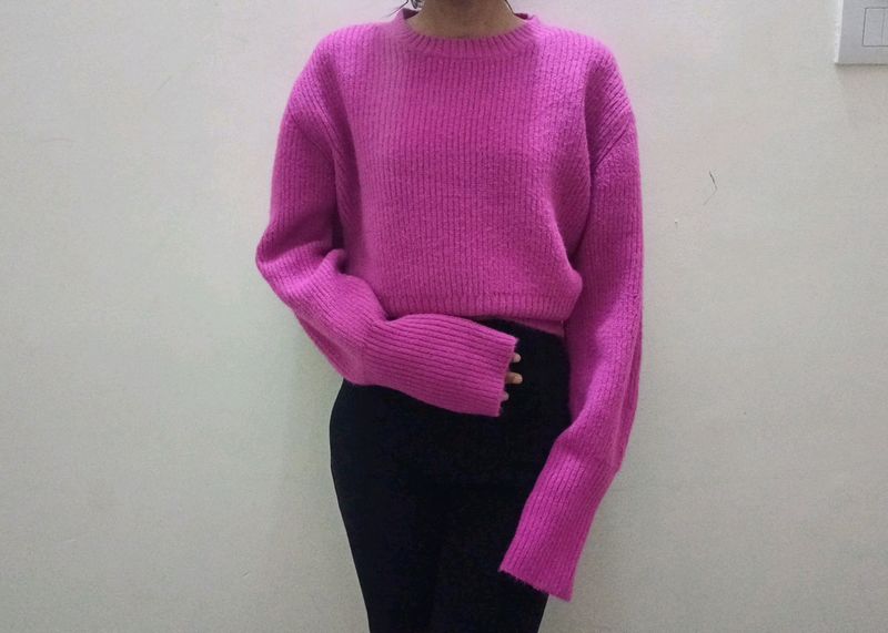 women cute hot pink pinteresty sweater