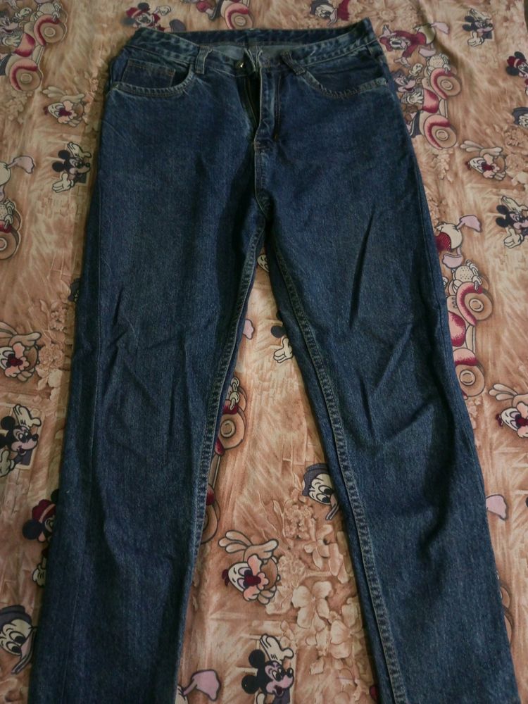 Wide Leg Blue Jeans