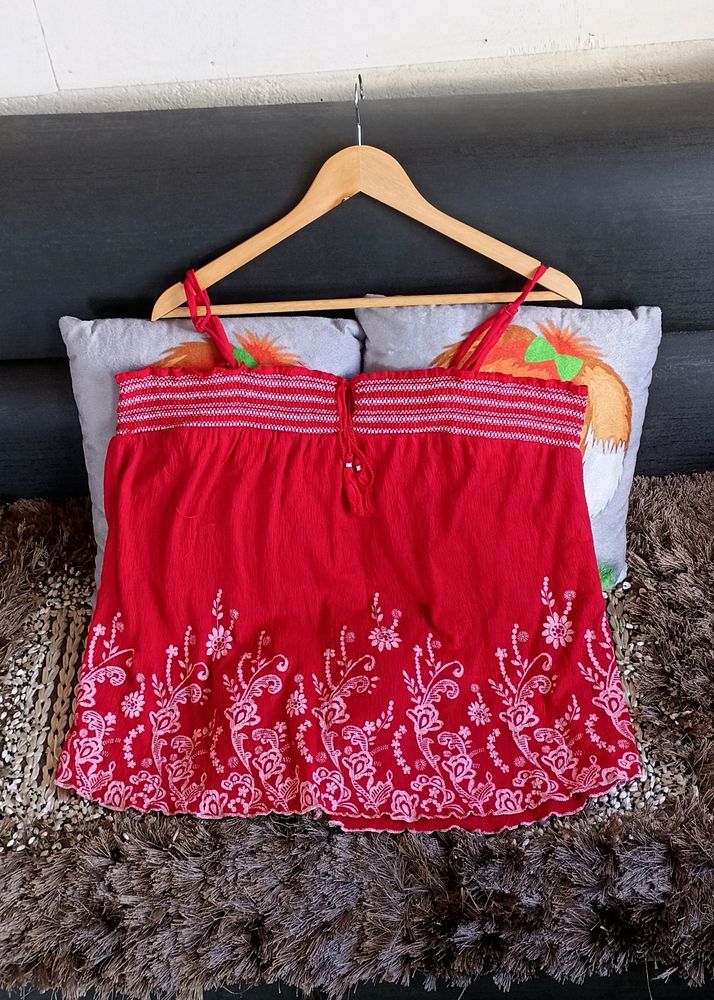 Off Shoulder Red Tops